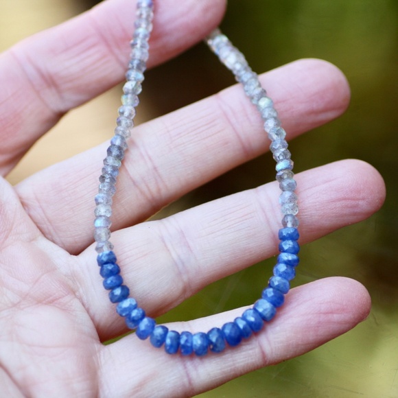 Natural Canadian Labradorite Sapphire Bracelet Sterling Silver , 8" - 8 2/3" - Picture 9 of 9